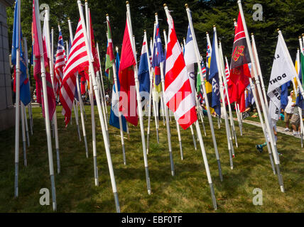 Schlacht von Brooklyn Reenactment auf dem Greenwood cemetery Stockfoto