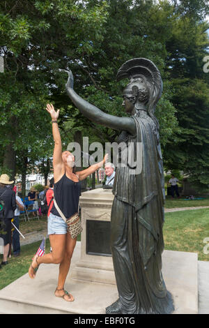 Schlacht von Brooklyn Reenactment auf dem Greenwood cemetery Stockfoto