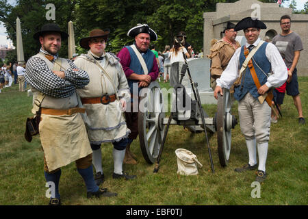 Schlacht von Brooklyn Reenactment auf dem Greenwood cemetery Stockfoto