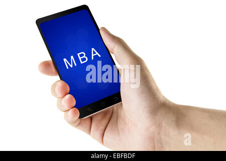 Master of Business Administration oder MBA Wort auf digitalen smart phone Stockfoto