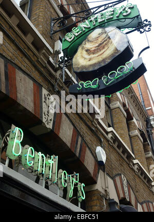 Bentley Fischrestaurant, Schwalbe Street, London Stockfoto