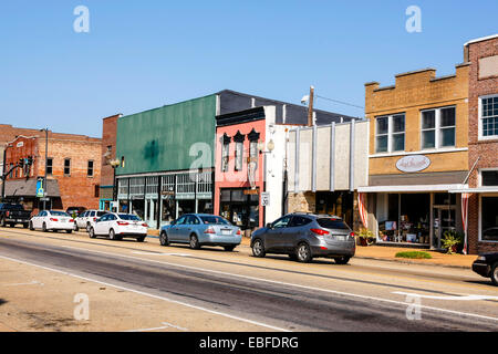 Main Street in Tupelo Stadt Mississippi, Heimatstadt von Elvis Presley Stockfoto