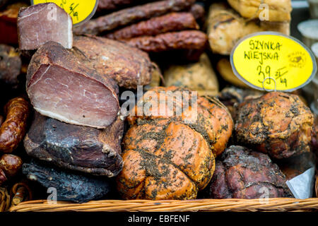 Ländliche Fleisch Christmas Fair 2014 Breslau Polen Stockfoto