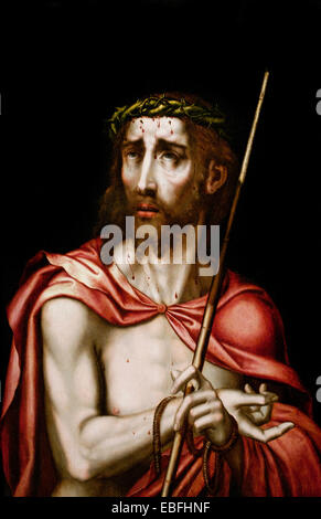 Ecce Homo 1570 Luis de Morales, bekannt als das göttliche - El Divino (Badajoz 1519-1586) Spanien spanischen Renaissance und Barock Stockfoto