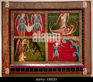 Altar Frontal der Erzengel - Meister des Sant Pau de Casserres mittelalterlichen romanischen Kunst des 13. Jahrhunderts Spanien Spanisch Stockfoto