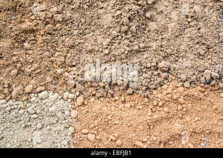 Natürlichen sandigen Boden Hintergrund: braun, grau und rot. Stockfoto