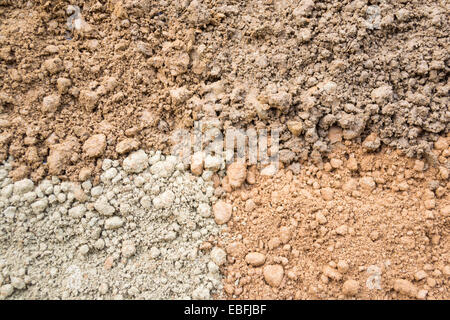 Natürlichen sandigen Boden Hintergrund: braun, grau und rot. Stockfoto