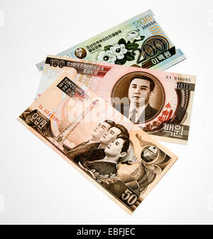 Nord Korea Won-Banknoten Stockfoto
