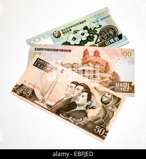 Nord Korea Won-Banknoten Stockfoto