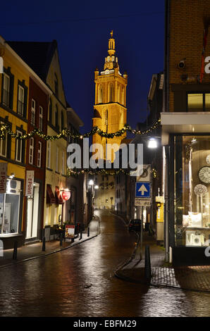 Str. Christopher Kathedrale in der Abenddämmerung, Roermond, Niederlande-Europa Stockfoto