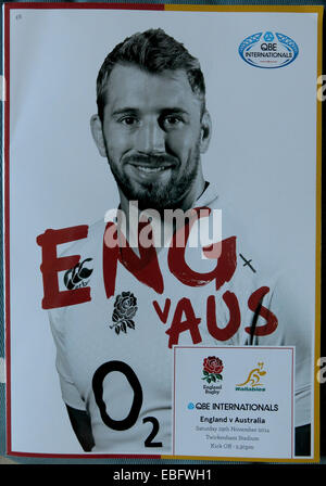 Englische Rugby-Programm Abdeckung Eng V Aus Twickenham, London, England, UK Stockfoto