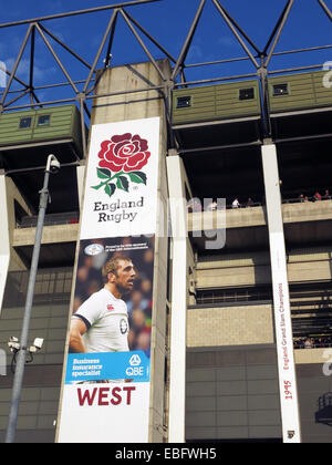 Englischen Rugby im Twickenham West stehen, London, England, UK Stockfoto