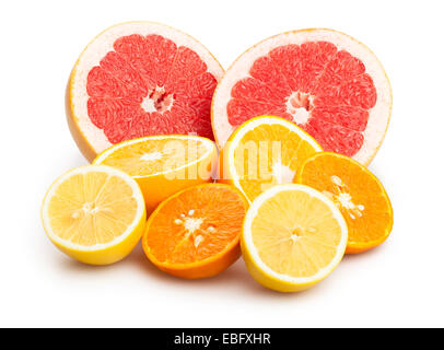 Zitrusfrüchte, isoliert Stockfoto