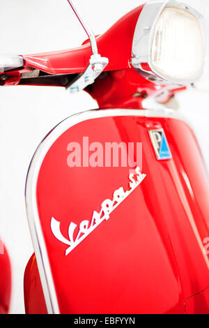 Detail der rot 1968 super sport-Vespa Stockfoto