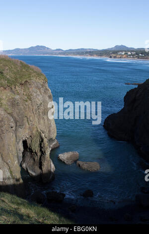 Einem Blick nördlich der Oregon Küste von Yaquina head Stockfoto