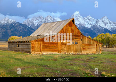 Sonnenaufgang am Mormone Zeile im Grand Teton National Park im Herbst in Wyoming Stockfoto