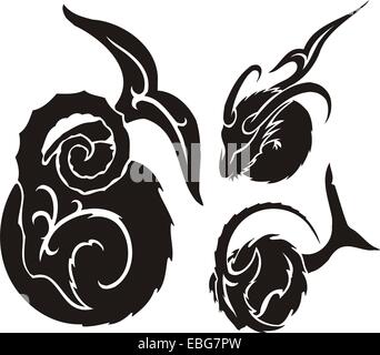 Tierkreiszeichen - widder. Vinyl-ready Set. Stockfoto