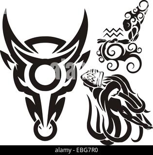 Tierkreiszeichen - stier. Vinyl-ready Set. Stockfoto