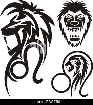 Tierkreiszeichen - Löwe. Vinyl-ready Set. Stockfoto