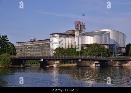 Gebäude des Europäischen Gerichtshof für Menschenrechte, Straßburg, Département Bas-Rhin, Elsass, Frankreich Stockfoto