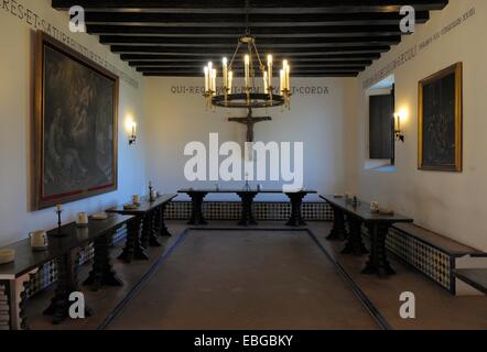 La Rabida Friary oder Convento de Santa María De La Rábida, Speisesaal, La Rábida, Palos De La Frontera, Provinz Huelva Stockfoto