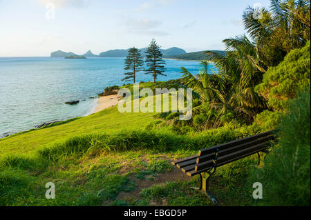 Strand auf einem Golfplatz mit Blick auf die Lord-Howe-Insel, New South Wales, Australien Stockfoto