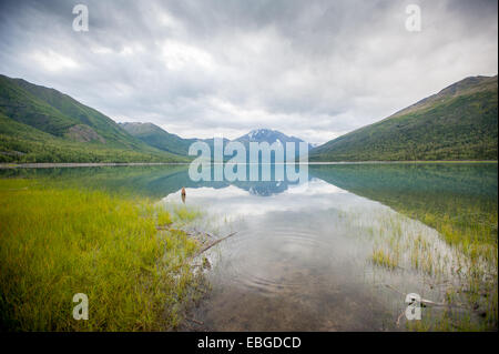 Eklutna Lake in der Nähe von Anchorage in Alaska Stockfoto