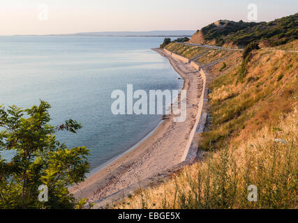 ANZAC Cove, Gallipoli Halbinsel, Provinz Canakkale, Türkei.  Der Strand von Anzac Cove, Blick nach Norden. Stockfoto