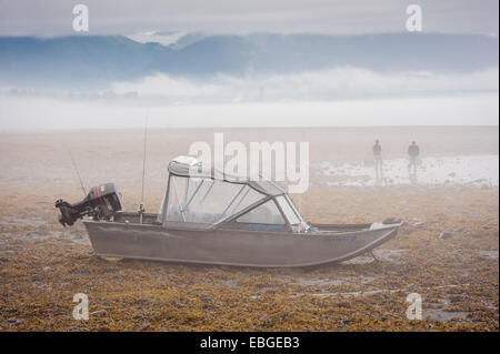 Flussboot geparkt auf Feuchtgebiete in Seward, Alaska Stockfoto
