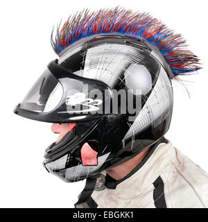 Quod Biker mit Helm Stockfoto