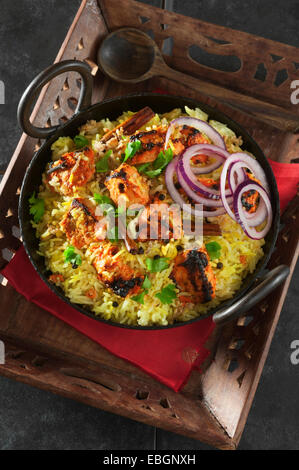 Chicken Tikka Biryani. Essen-Indien Stockfoto