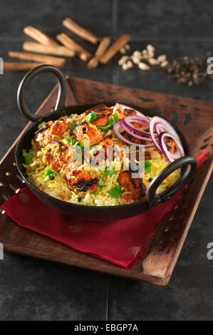 Chicken Tikka Biryani. Essen-Indien Stockfoto