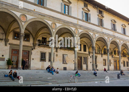 Ospedale Degli Innocenti, Piazza SS Annuziata Quadrat, Florenz, Toskana, Italien Stockfoto