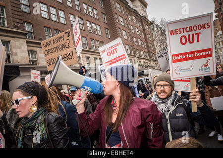 London, UK. 1. Dezember 2014.  Neue Ära Estate Gehäuse Protestmarsch Credit: Guy Corbishley/Alamy Live News Stockfoto