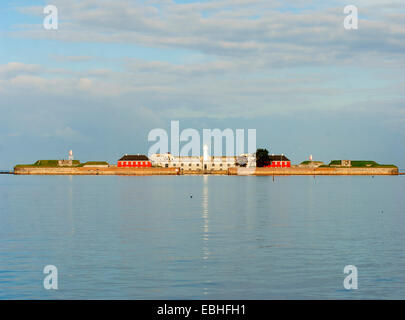 Trekroner-Festung im Hafen von Dusk, Copenhagen, Dänemark Stockfoto