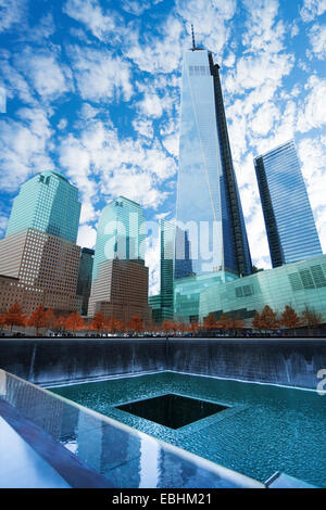 Ansicht des Denkmals 911 in New York, USA Stockfoto