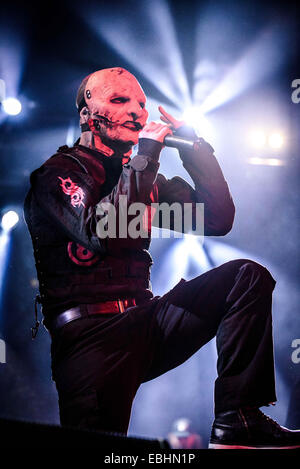 30. November 2014 - Toronto, Ontario, Kanada - amerikanische Metal-Band Slipknot im Air Canada Centre in Toronto während vorbereiten für Hölle Tour durchführt. Bandmitglieder: COREY TAYLOR, MICK THOMSON, JIM ROOT, CRAIG JONES, SID WILSON, SHAWN CRAHAN, CHRIS FEHN (Credit-Bild: © Igor Vidyashev/ZUMA Draht) Stockfoto