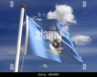 Kaliningrad Stadtflagge (isoliert mit Clipping-Pfad) Stockfoto