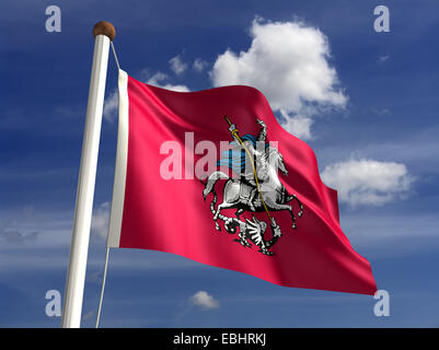 Moscow City Flagge (isoliert mit Clipping-Pfad) Stockfoto