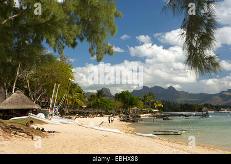 Mauritius, Pointe Aux Piments, Turtle Bay, öffentlichen Strand Stockfoto