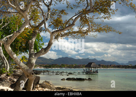 Mauritius, Pointe, Aux Piments, Turtle Bay, Oberoi Resort Bootsanleger Stockfoto