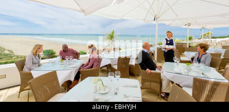 Saunton Sands Hotel Devon, England mit Blick auf den Strand Stockfoto