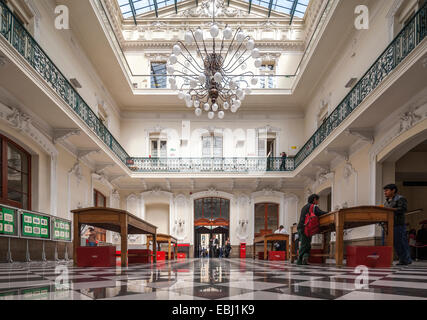 Santiago Chile Central Post Office und Postal Museum Gebäude, Correo Central Museo Post am Plaza de Armas. Innenraum. Stockfoto