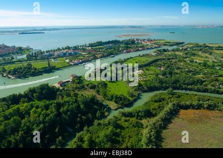 Luftaufnahme von Isola Mazzorbo, Inseln Mazzorbetto und dei Laghi