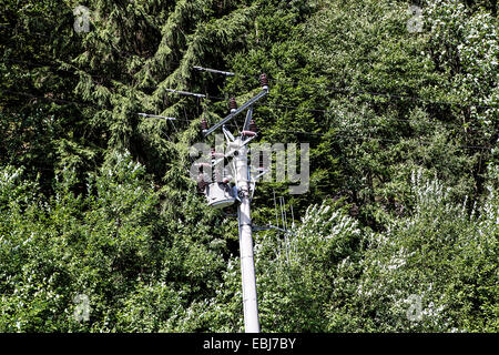 Trafo, Strom, Vertrieb, pylon Stockfoto