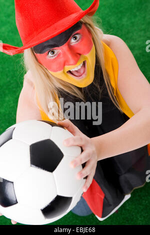 weibliche Deutsche Fußball-fan Stockfoto