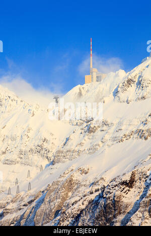 Alpstein-Massivs und Säntis im Winter, Schweiz, Appenzell Stockfoto
