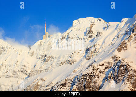 Alpstein-Massivs und Säntis im Winter, Schweiz, Appenzell Stockfoto