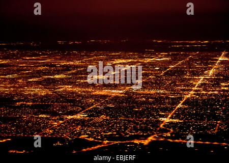 Luftaufnahme nach Phoenix bei Nacht, USA, Arizona, Phoenix Stockfoto
