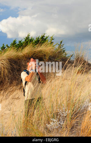 Fotografieren in den Sanddünen, Griechenland, Peloponnes, Messinien Naturfotograf Stockfoto